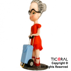 ADORNO ABUELA MODERNA CON CARRITO A. PORCELANA FRIA x 1